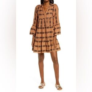 Elan Grecian Embroidered Dress